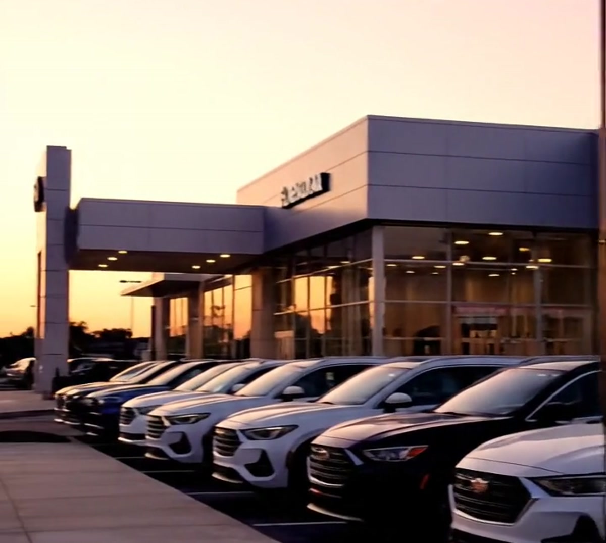 PTZ camera mounted overlooking a dealership lot