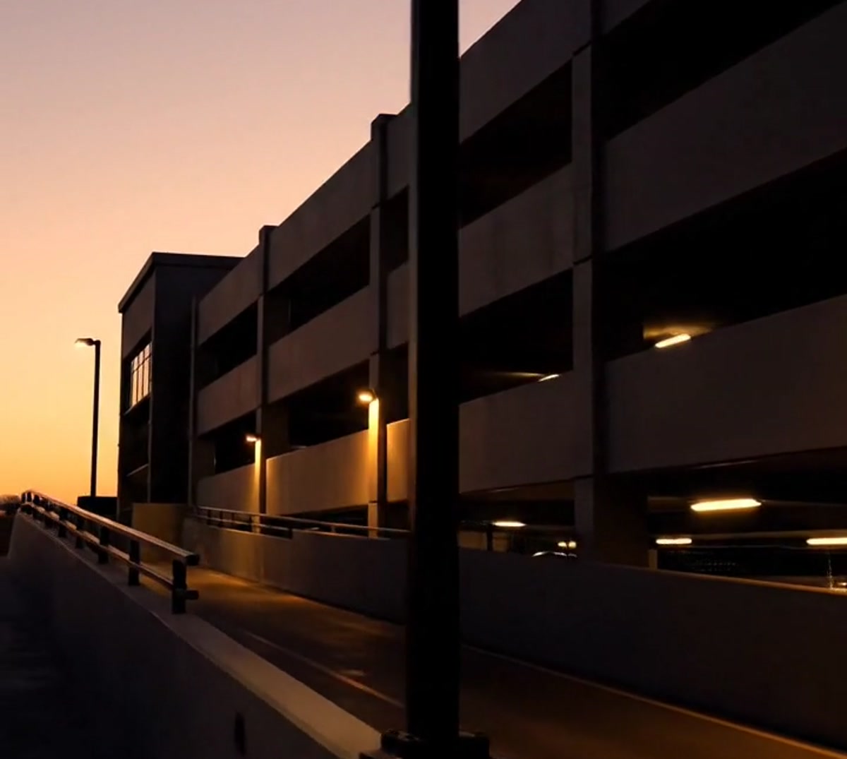 camera covering a parking structure level / stairwell